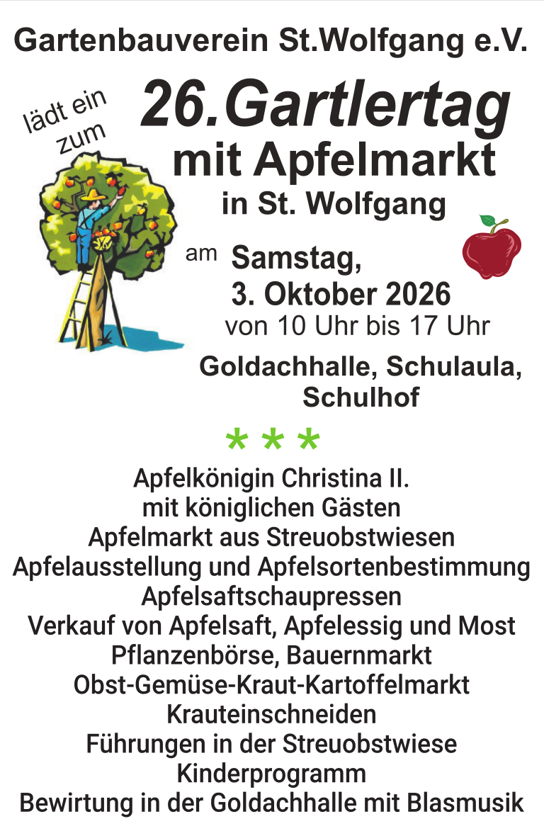 Einladung zum Gartlertag am 03. Oktober